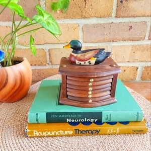Vintage wooden duck coasters